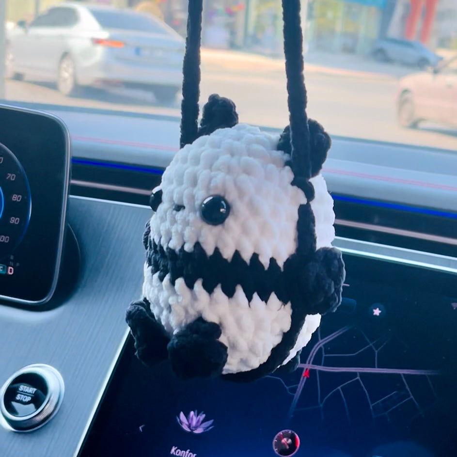 Amigurumi Dikiz Aynası Araba Süsü - El Yapımı Salıncaklı Süs Oyuncak - Özel Ürün | Zovi