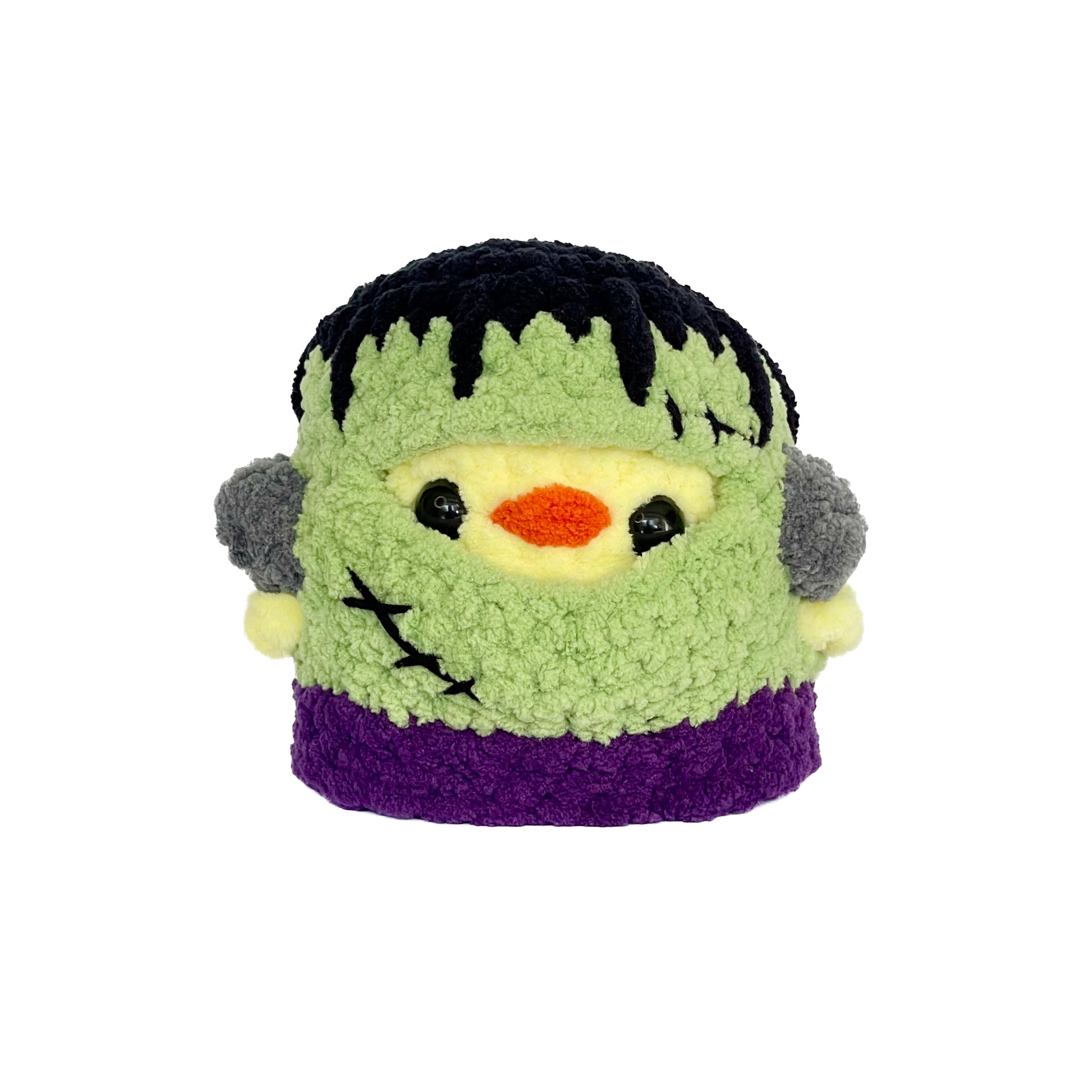 Örgü Frankenstein Kostümlü Civciv Oyuncak – Amigurumi El Yapımı Halloween Dekoru | Zovi
