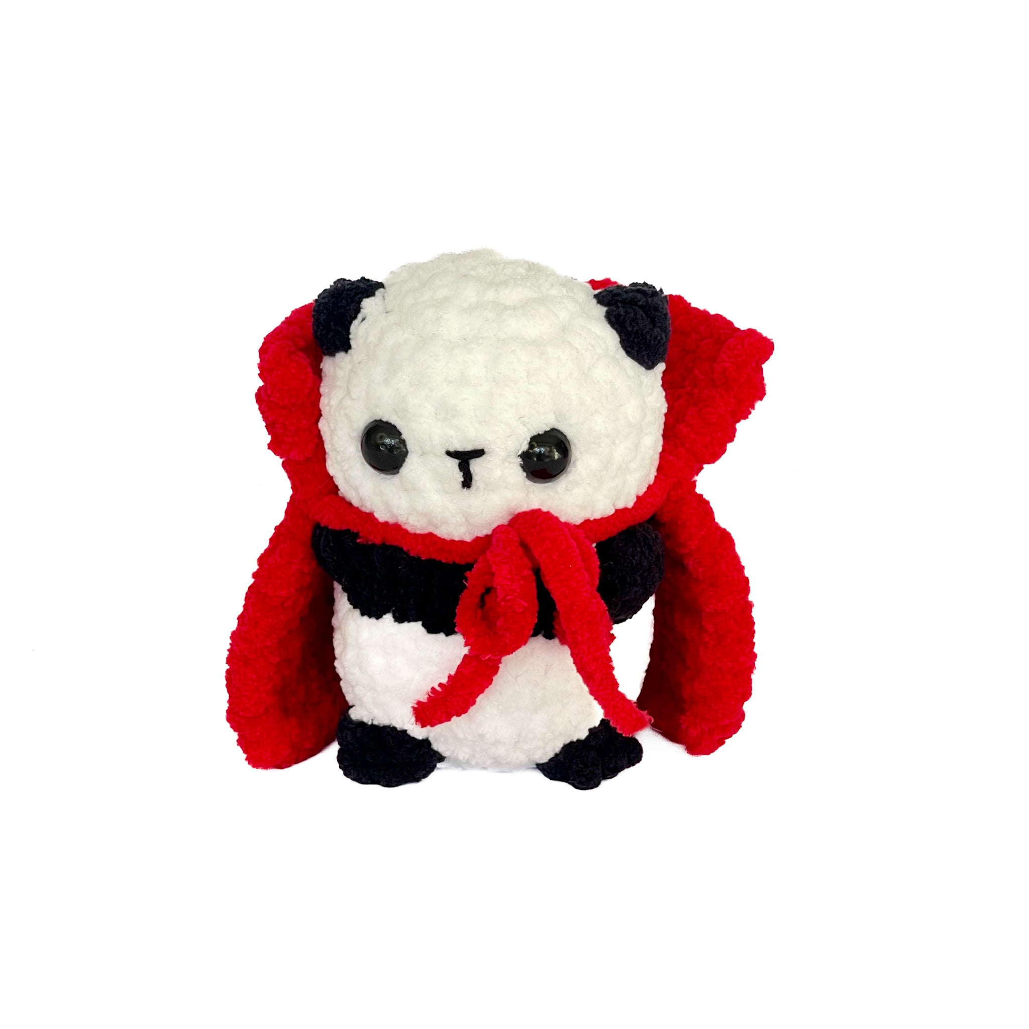 Örgü Vampir Kostümlü Panda Oyuncak – Amigurumi El Yapımı Halloween Dekoru | Zovi