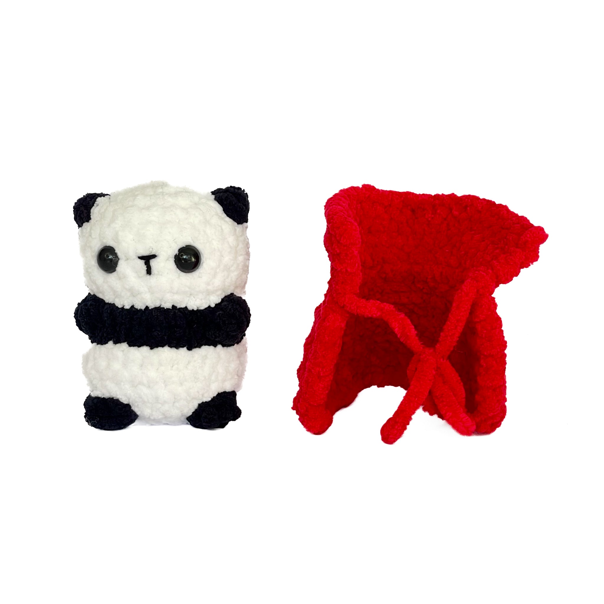 Örgü Vampir Kostümlü Panda Oyuncak – Amigurumi El Yapımı Halloween Dekoru | Zovi
