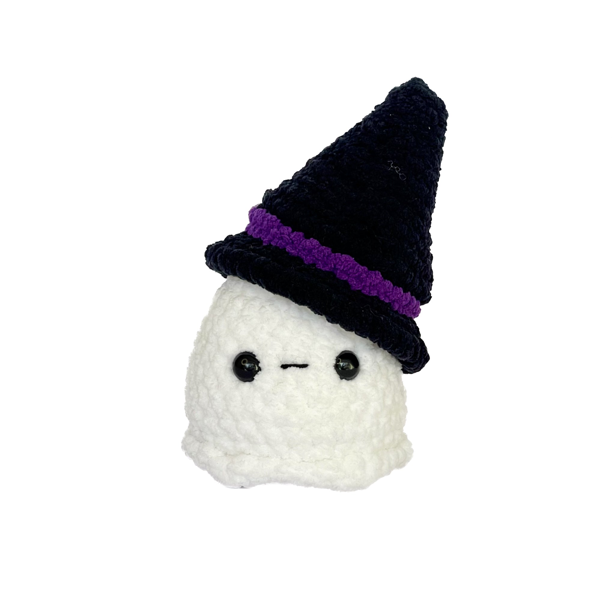 Örgü Cadı Şapkalı Hayalet Oyuncak – Amigurumi El Yapımı Halloween Dekoru | Zovi