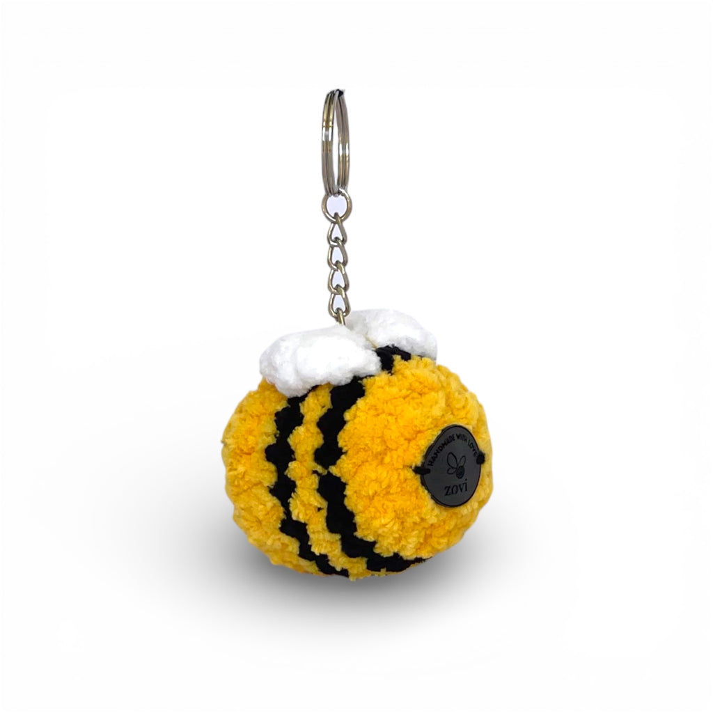 Sakız Şişiren Arı Anahtarlık - Balonlu Peluş Oyuncak Anahtarlık | Zovi