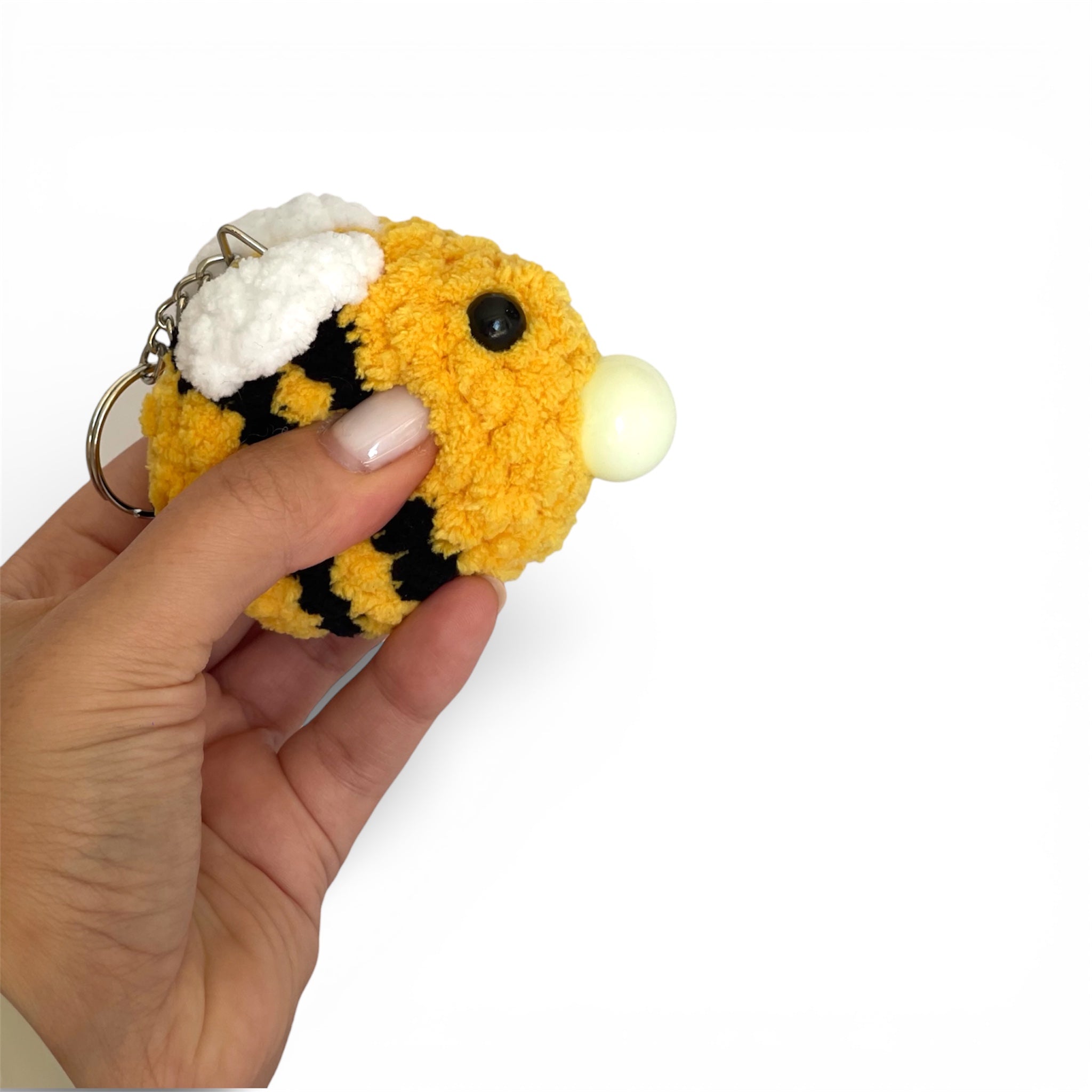 Sakız Şişiren Arı Anahtarlık - Balonlu Peluş Oyuncak Anahtarlık | Zovi