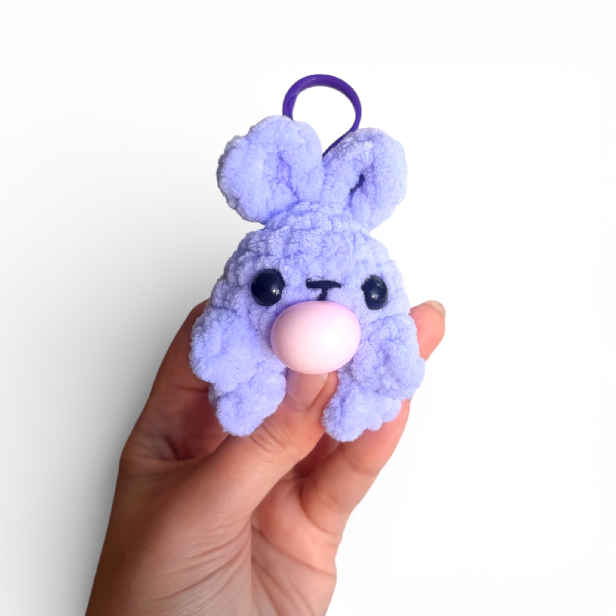 Sakız Şişiren Tavşan Anahtarlık - Balonlu Peluş Oyuncak Anahtarlık | Zovi