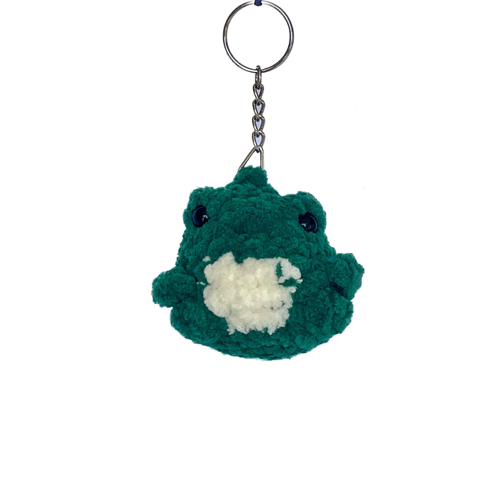 Sakız Şişiren Kurbağa Anahtarlık - El Yapımı Balonlu Örgü Peluş Oyuncak Anahtarlık | Zovi