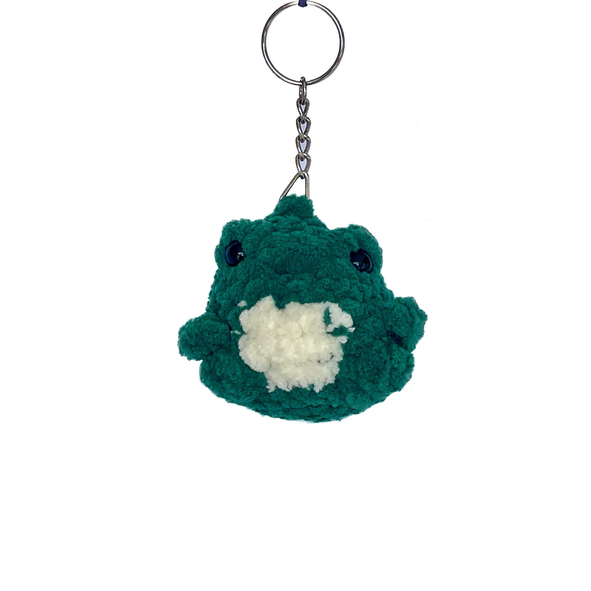 Sakız Şişiren Kurbağa Anahtarlık - El Yapımı Balonlu Örgü Peluş Oyuncak Anahtarlık | Zovi