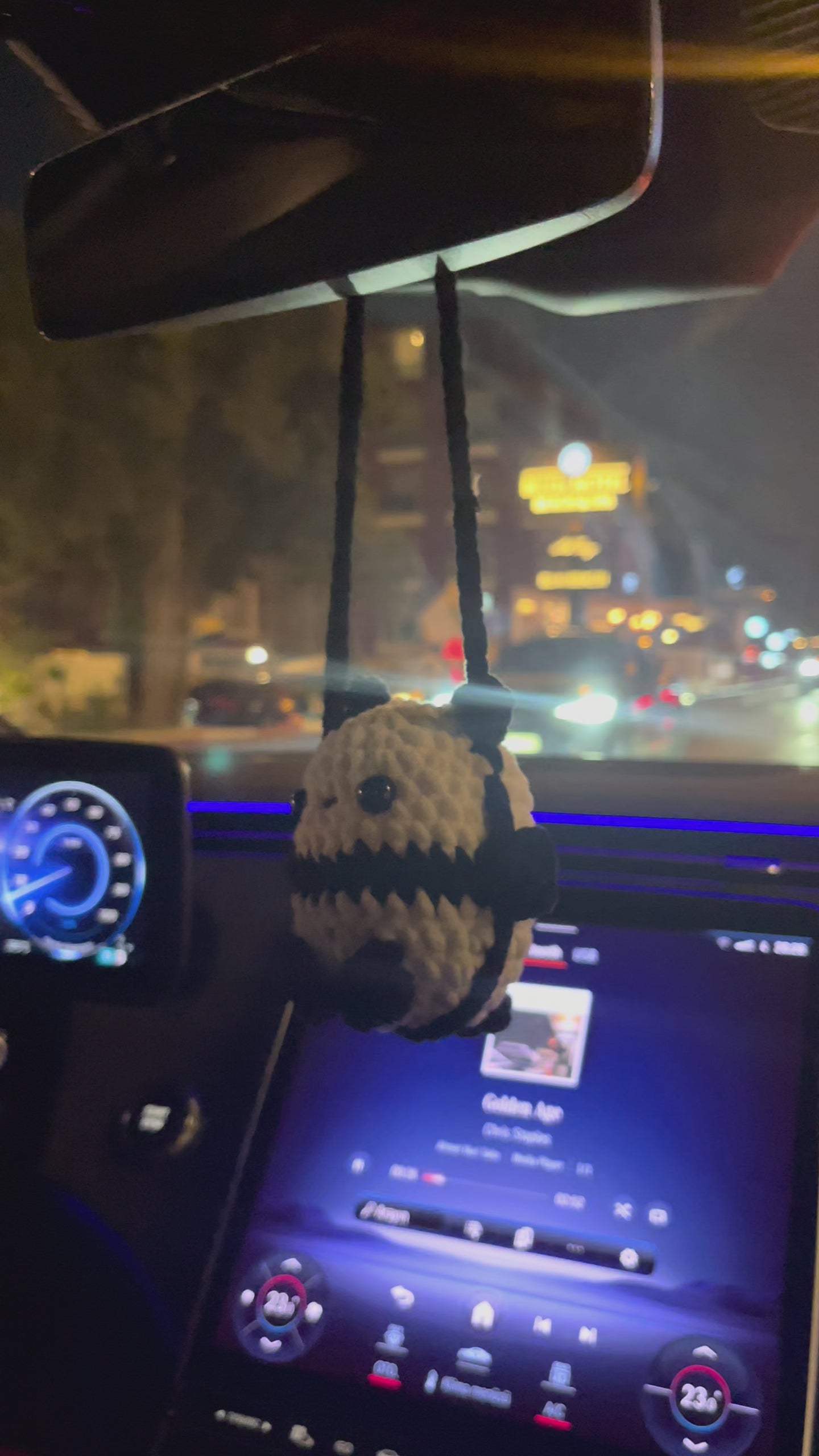 Amigurumi Dikiz Aynası Araba Süsü - El Yapımı Salıncaklı Süs Oyuncak - Özel Ürün | Zovi