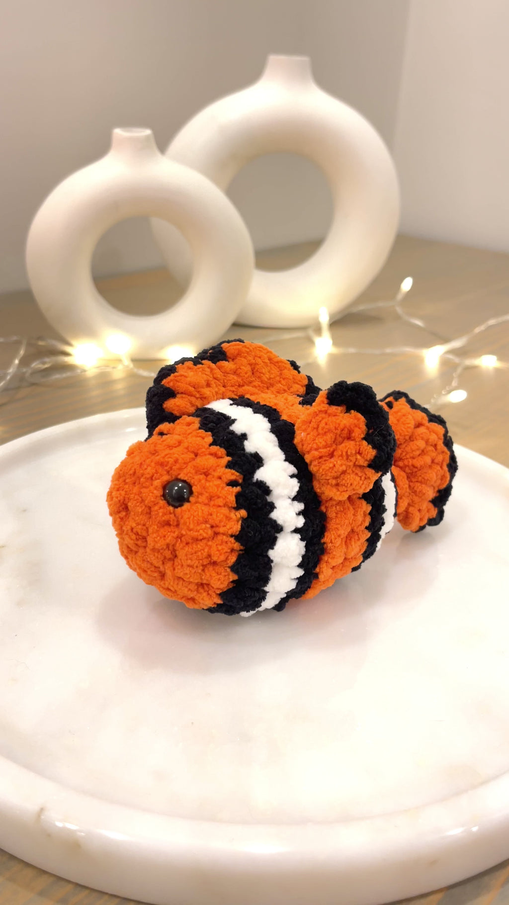 Amigurumi Palyaço Balığı Oyuncak – El Yapımı Örgü Bebek Oyuncağı | Zovi